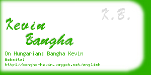kevin bangha business card
